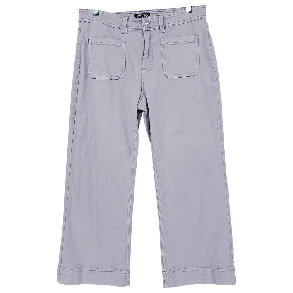 Buffalo Brigette Crop Pant 12 32 Women Lt Purple High Rise Soft Stretch Wide Leg